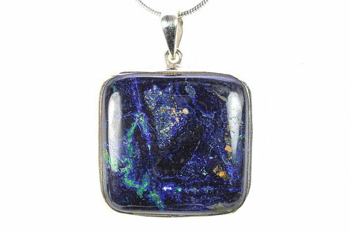 Watercolor Malachite and Azurite Pendant - Sterling Silver #278605